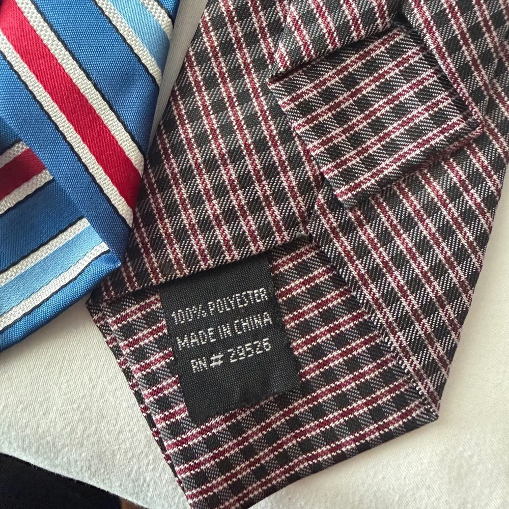 Elegant Striped and Checkered Ties Set Clip on ties